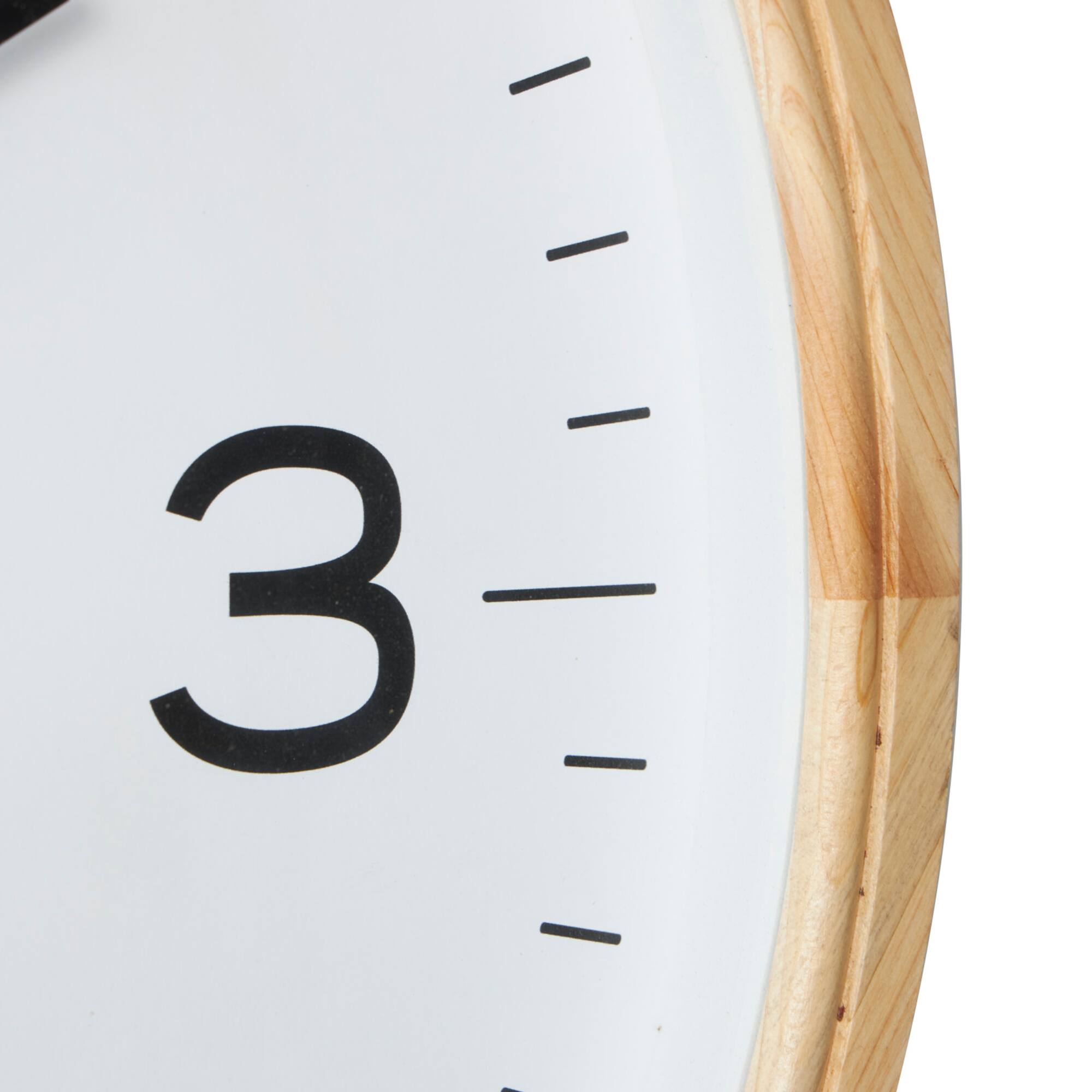 23" Light Brown Framed Wall Clock